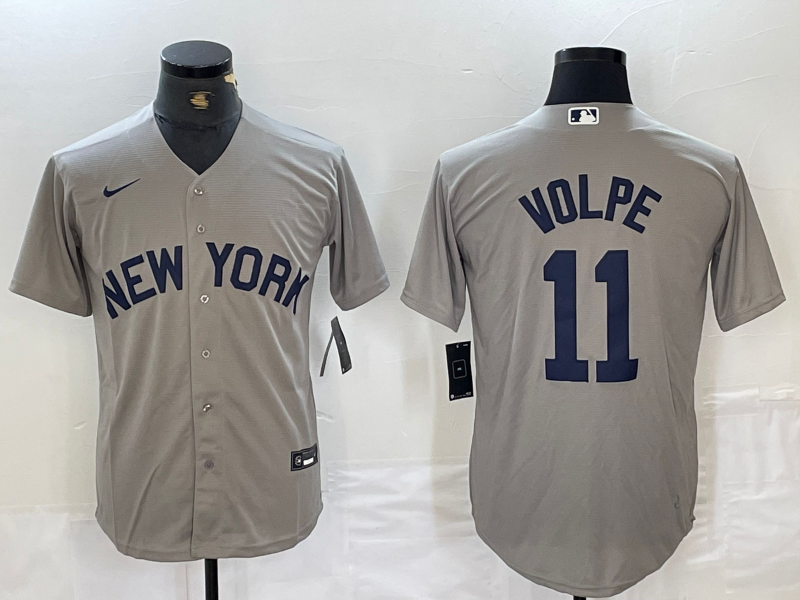 Men's New York Yankees Anthony Volpe #11 Gray Limited Jersey
